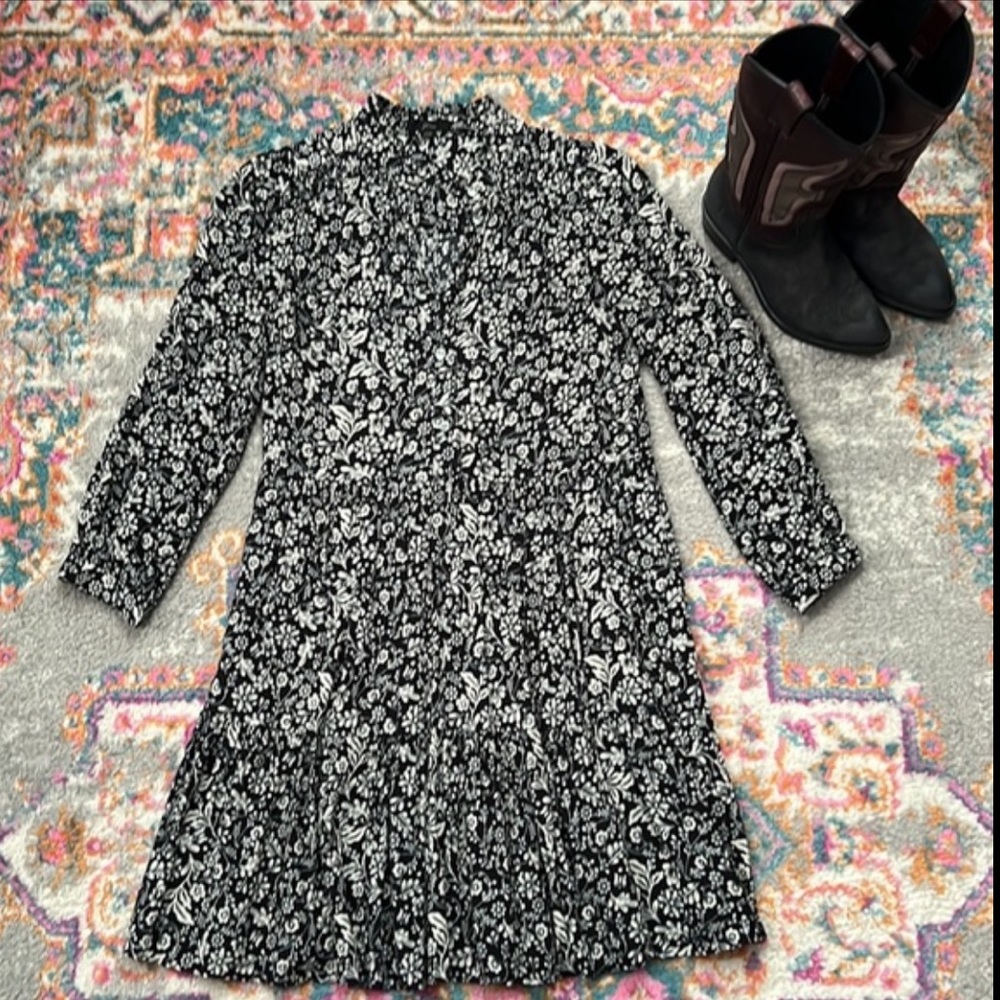 J.Crew long sleeve pleated shirt dress XXS